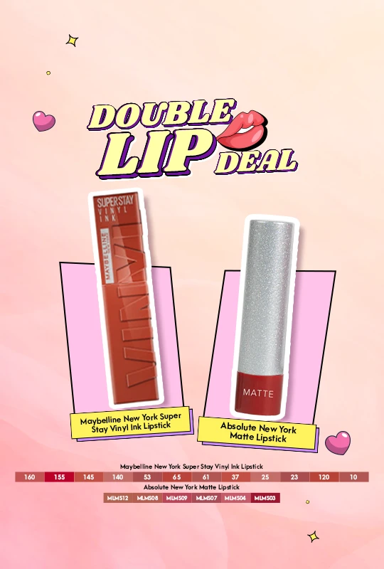 Maybelline New York Super Stay Vinyl Ink Lipstick Risky -61 + Absolute New York Matte Lipstick