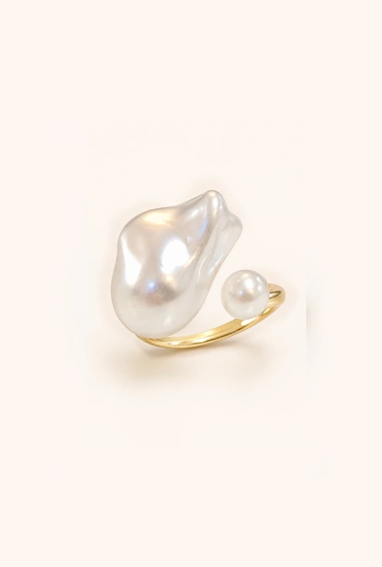 Trendy Gold Plated With Pearl Rings