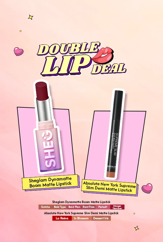 Sheglam Dynamatte Boom Matte Lipstick-Stronger Than Ever + Absolute New York Supreme Slim Demi Matte Lipstick