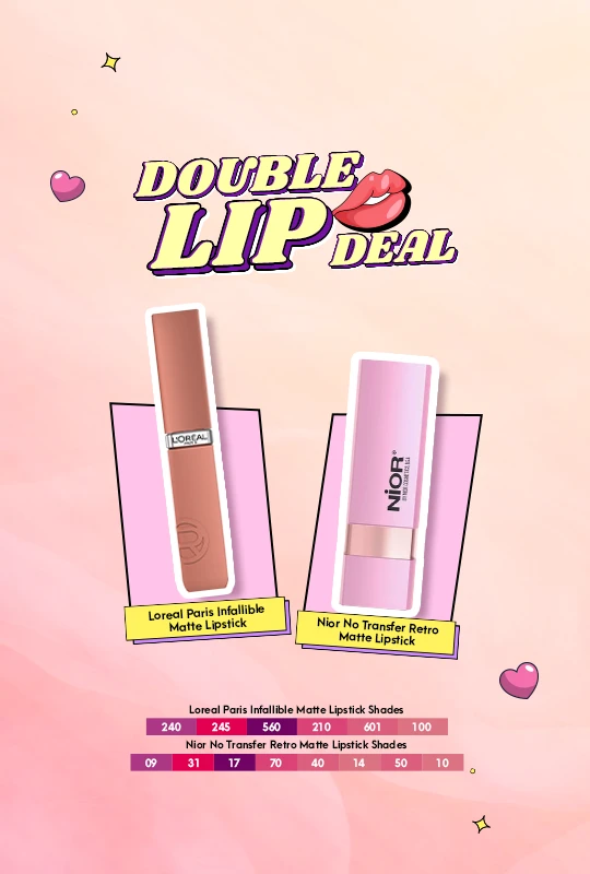 Loreal Paris Infallible Matte Lipstick - 601 Worth It + Nior No Transfer Retro Matte Lipstick 3.8 g