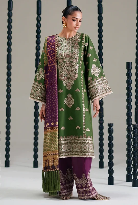 Bin Ilyas Amour Summer 26 Lawn - Olive Green 3pcs (Unstitched)