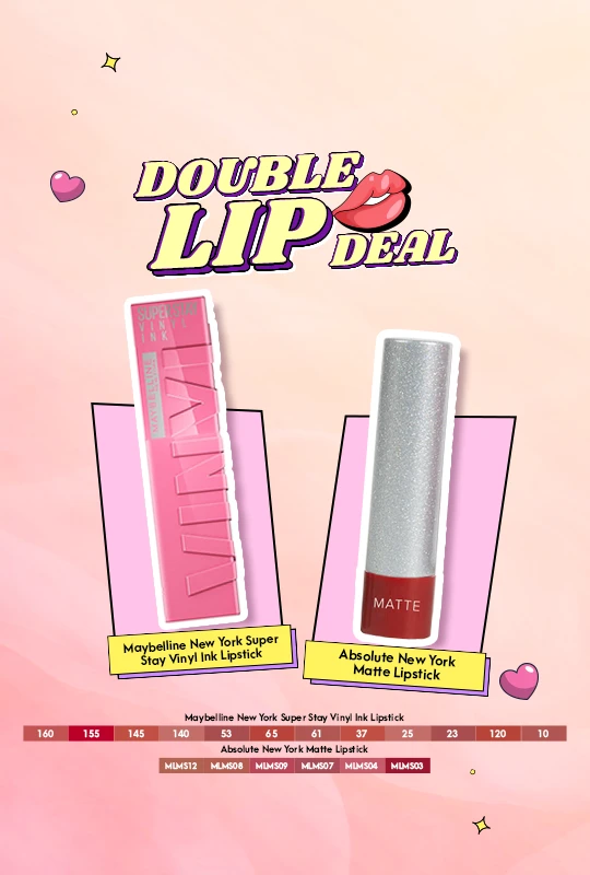 Maybelline New York Super Stay Vinyl Ink Lipstick Upbeat -155 + Absolute New York Matte Lipstick