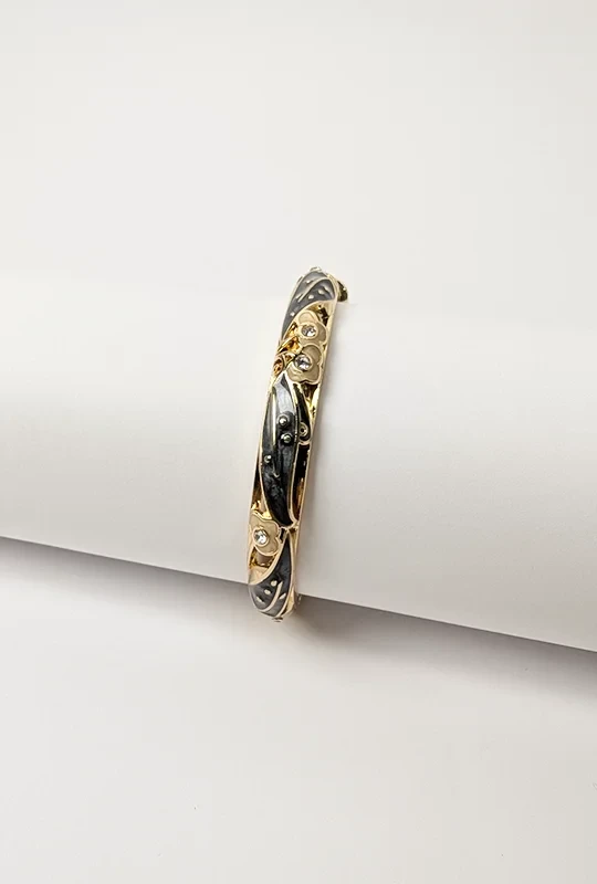 Smokey Grey Minakari Bangle Bracelet