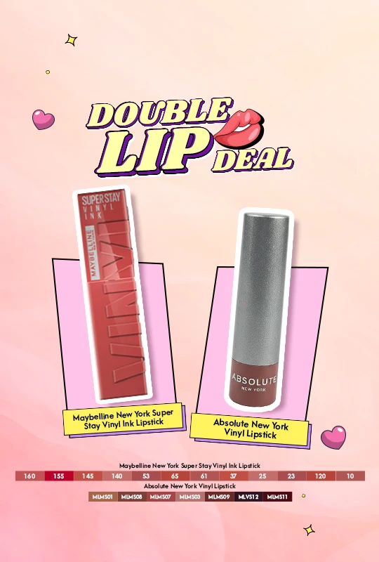 Maybelline New York Super Stay Vinyl Ink Lipstick Saucy -65 + Absolute New York Vinyl Lipstick