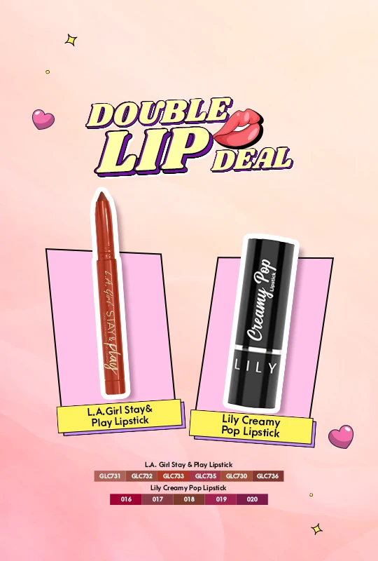 L.A.Girl Stay&Play Lipstick All The Feelz -GLC733 + Lily Creamy Pop Lipstick 3.9 g