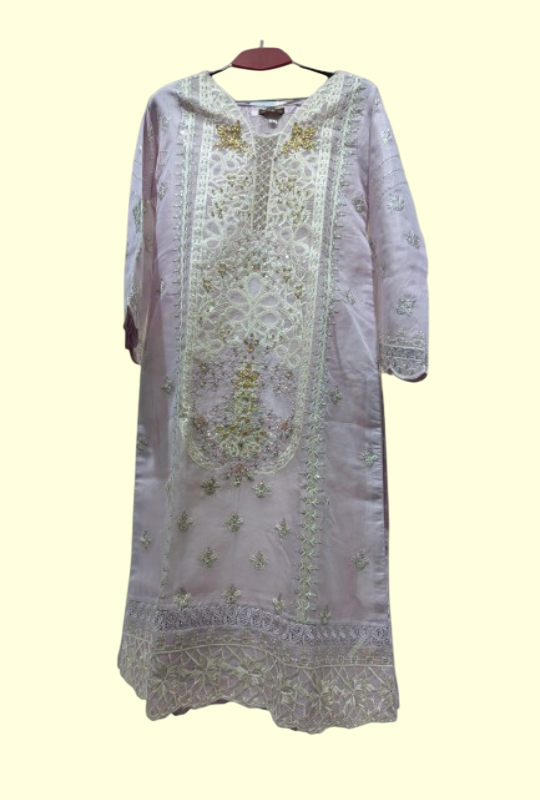 Hoss By Agha Noor Organza - Light Purple 3pcs (Stitched)
