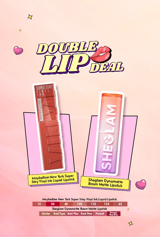 Maybelline New York Super Stay Vinyl Ink Liquid Lipstick - Keen (125) + Sheglam Dynamatte Boom Matte Lipstick