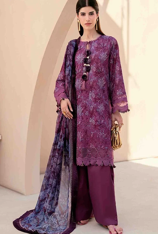 Mausummery Luxury Embroidered Lawn Digital Suit - Amethyst 3pcs Unstitched