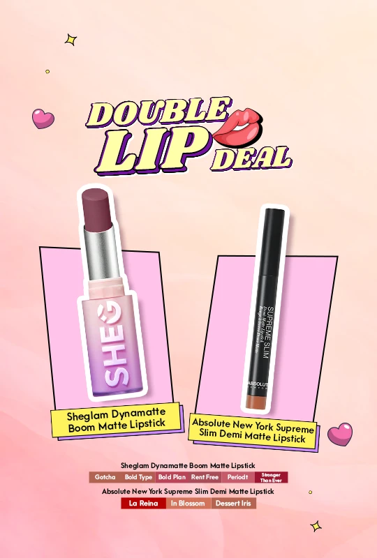 Sheglam Dynamatte Boom Matte Lipstick-Rent Free + Absolute New York Supreme Slim Demi Matte Lipstick