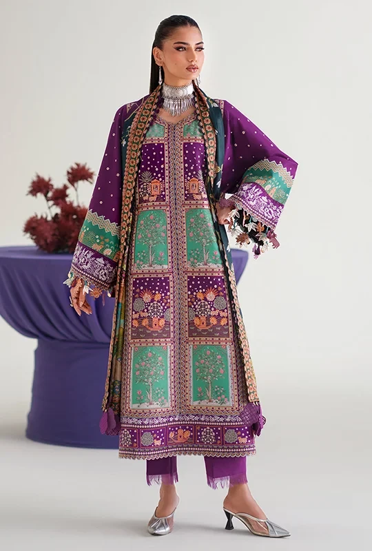 Bin Ilyas Amour Summer 26 Lawn - Purple 3pcs (Unstitched)