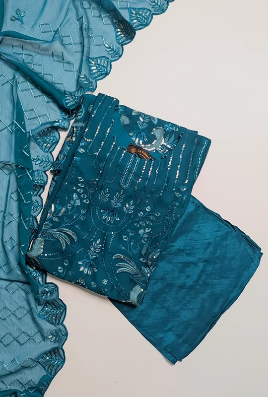 Original Pakistani Bin Shakeel Rangrez Chiffon (Stitched)