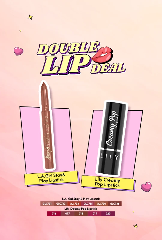 L.A.Girl Stay&Play Lipstick For Keeps -GLC732 + Lily Creamy Pop Lipstick 3.9 g