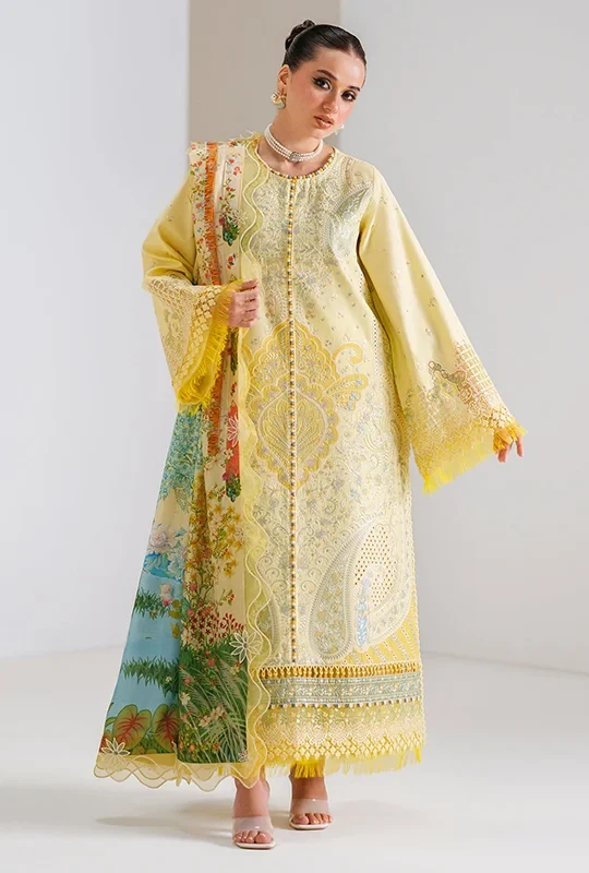 Bin Ilyas Amour Summer 26 Lawn - Light Yellow 3pcs (Unstitched)
