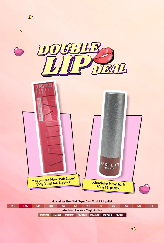 Maybelline New York Super Stay Vinyl Ink Lipstick Sultry -160 + Absolute New York Vinyl Lipstick