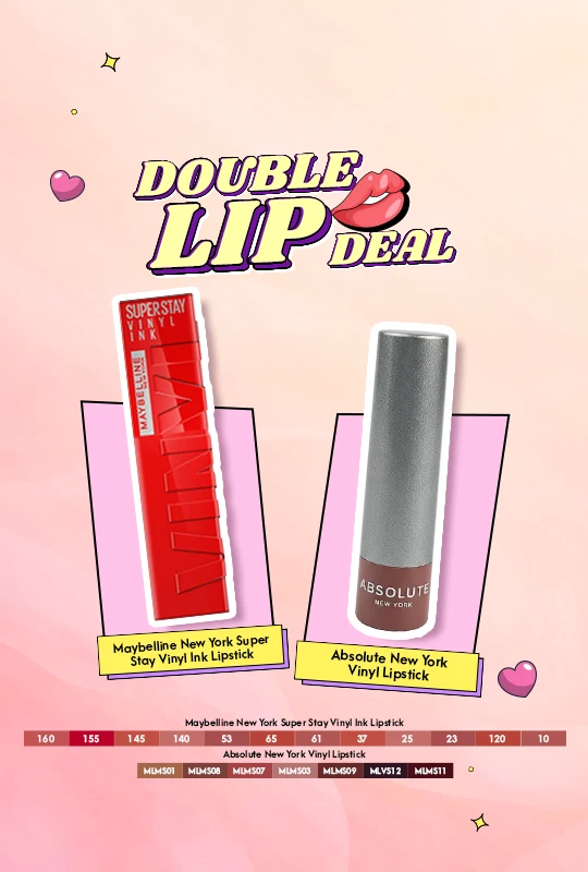 Maybelline New York Super Stay Vinyl Ink Lipstick Red Hot -25 + Absolute New York Vinyl Lipstick