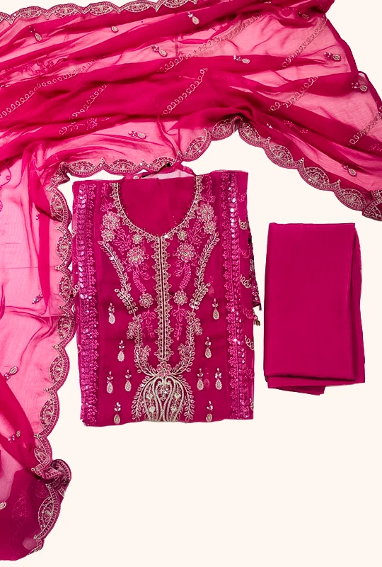 Original Pakistani Bin Hameed Arshama - Magenta 3pcs (Unstitched)