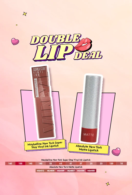 Maybelline New York Super Stay Vinyl Ink Lipstick Punchy -120 + Absolute New York Matte Lipstick