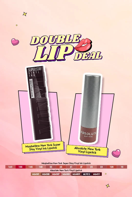 Maybelline New York Super Stay Vinyl Ink Lipstick Charged -140 + Absolute New York Vinyl Lipstick