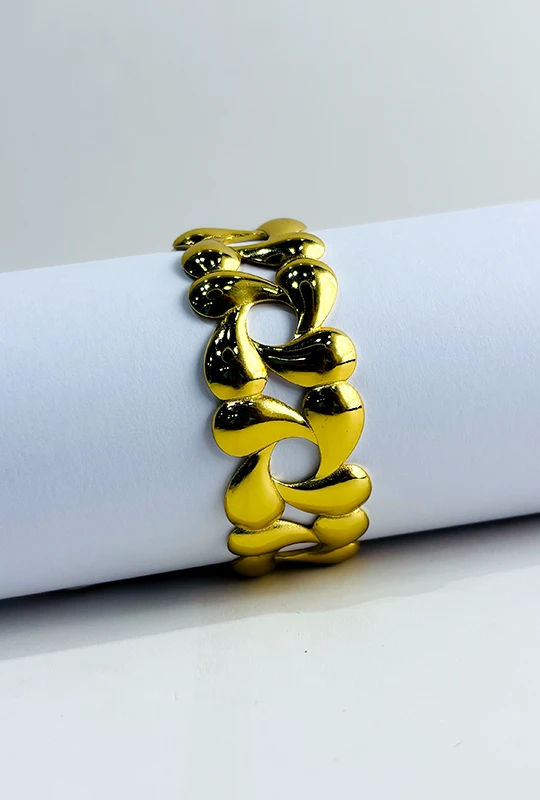 Waterdrop Floral Link Bracelet