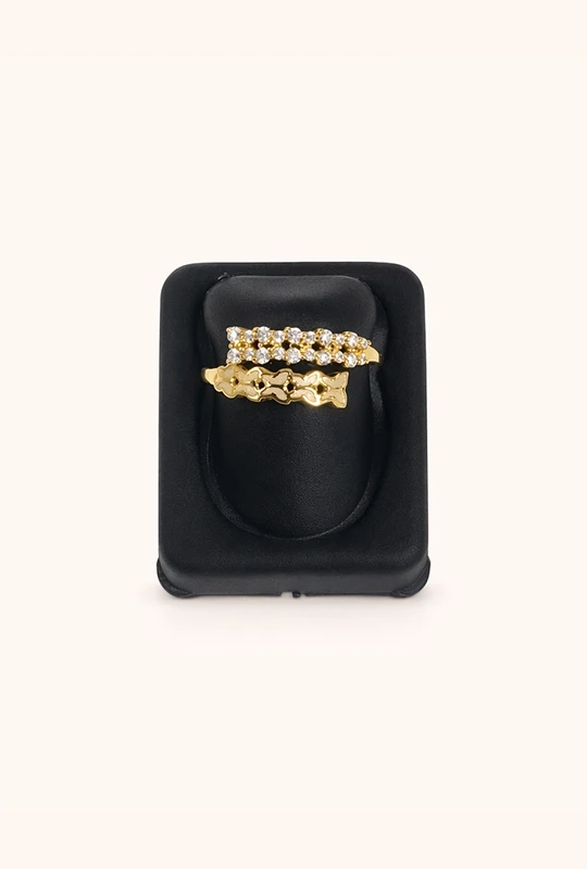 Trendy Metal Ad Stone Finger Rings